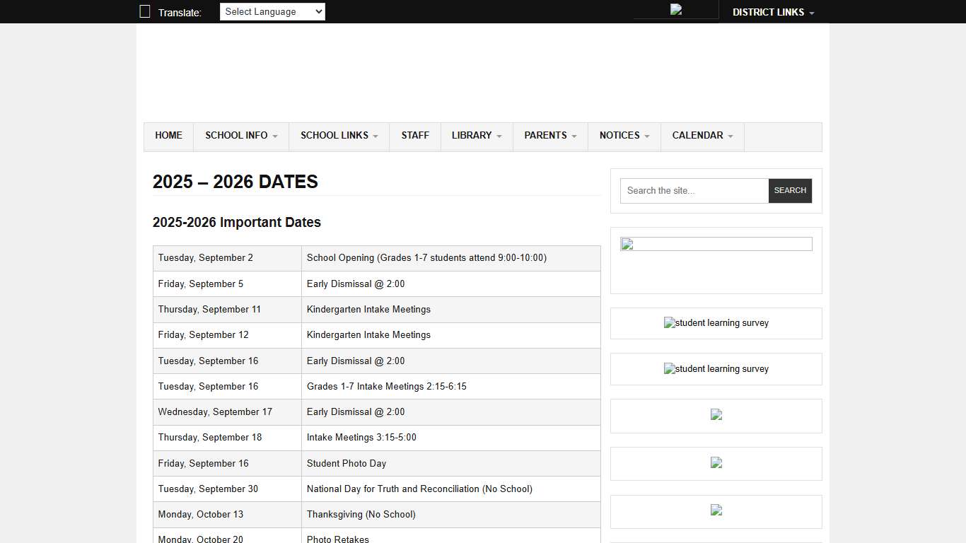 2025 – 2026 Dates Lakeview Elementary