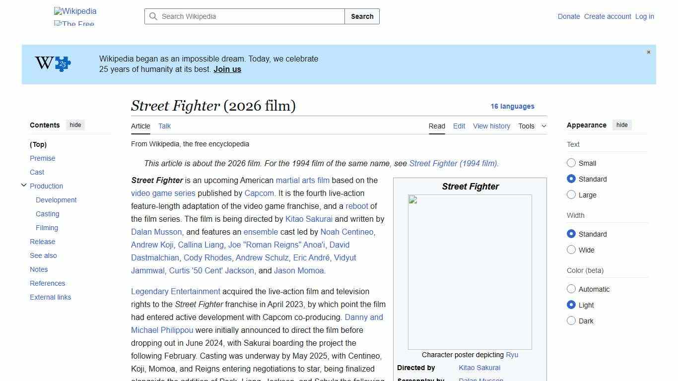 Street Fighter (2026 film) - Wikipedia